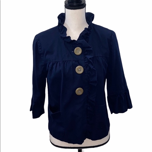 J. Crew Factory Jackets & Blazers - EUC J. Crew Factory sz 8 navy 100% cotton blazer.